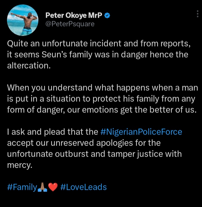 Seun Kuti's coworker Peter Okoye pleads with the police on his behalf